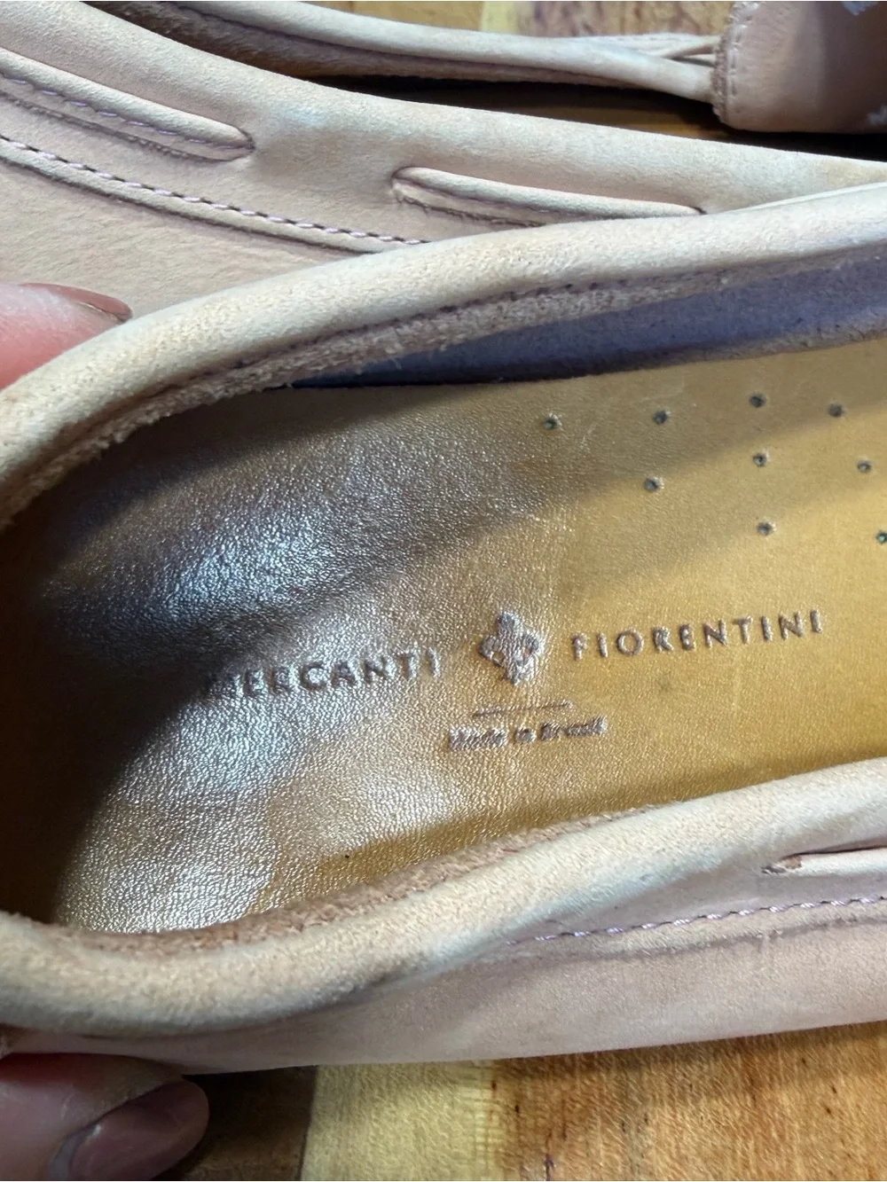 Mercanti Fiorentini Classic Driving Loafers Pink Suede Size 7.5
